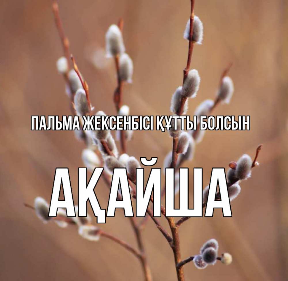 Күн сайын ашық хат с именем, АҚАЙША Пальма жексенбісі құтты болсын верба Онлайн тегін жүктеп алу тілектері бар керемет карта 
