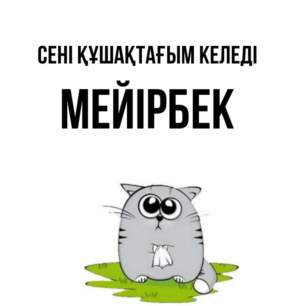 Күн сайын ашық хат с именем, МЕЙІРБЕК сені құшақтағым келеді котик теребит платочек сидя на травке Онлайн тегін жүктеп алу тілектері бар керемет карта 