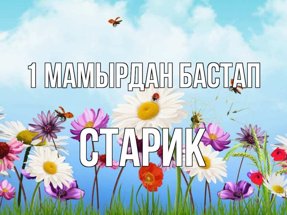 Күн сайын ашық хат с именем, Старик 1 мамырдан бастап С 1 мая Онлайн тегін жүктеп алу тілектері бар керемет карта 