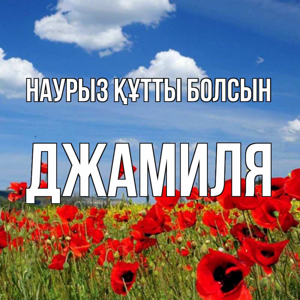 Күн сайын ашық хат с именем, Джамиля Наурыз құтты болсын наурыз  день 1 Онлайн тегін жүктеп алу тілектері бар керемет карта 