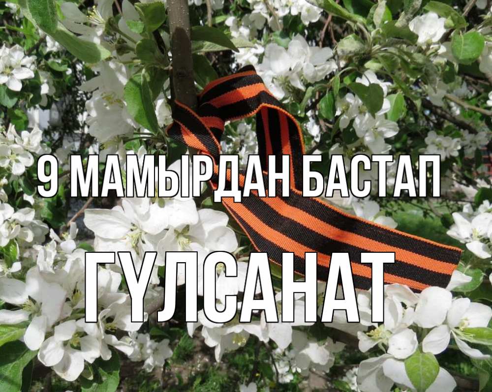 Күн сайын ашық хат с именем, ГҮЛСАНАТ 9 мамырдан бастап 9 мая Онлайн тегін жүктеп алу тілектері бар керемет карта 