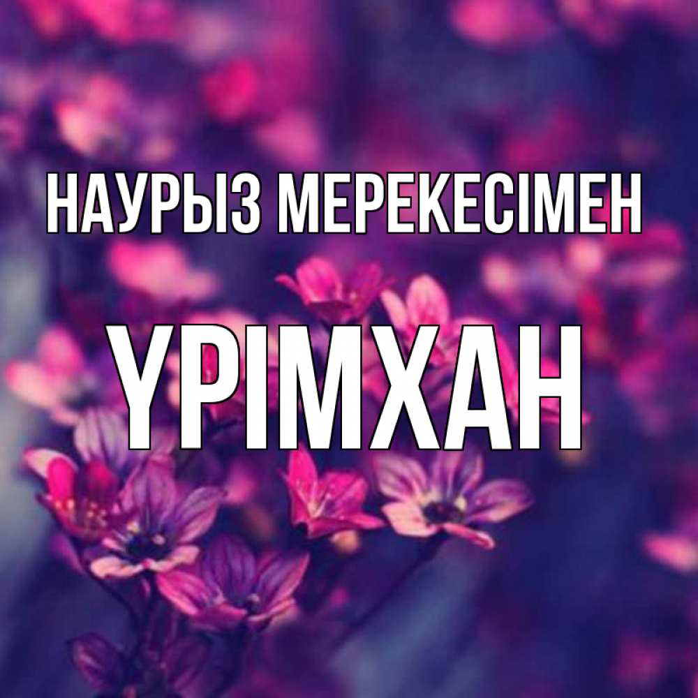 Күн сайын ашық хат с именем, Үрімхан Наурыз мерекесімен небольшие цветы 1 Онлайн тегін жүктеп алу тілектері бар керемет карта 