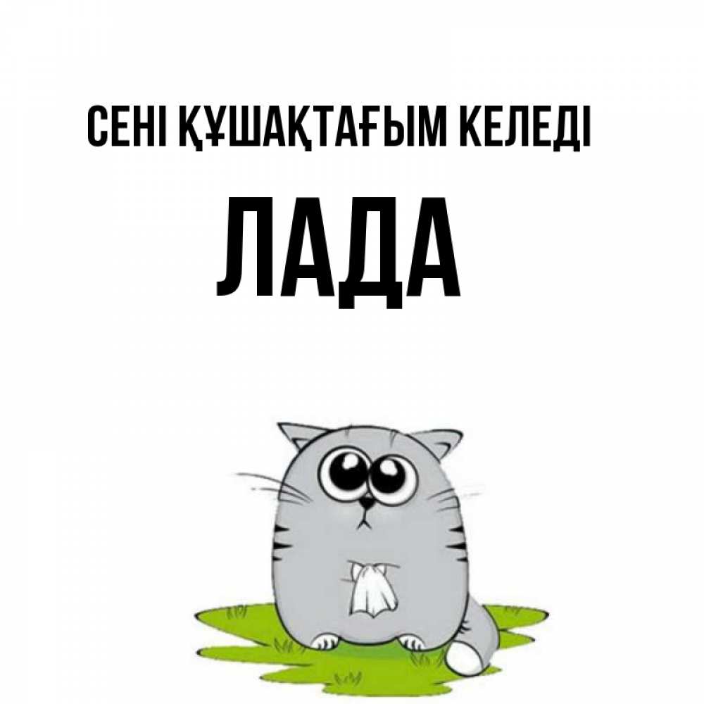 Күн сайын ашық хат с именем, Лада сені құшақтағым келеді котик теребит платочек сидя на травке Онлайн тегін жүктеп алу тілектері бар керемет карта 
