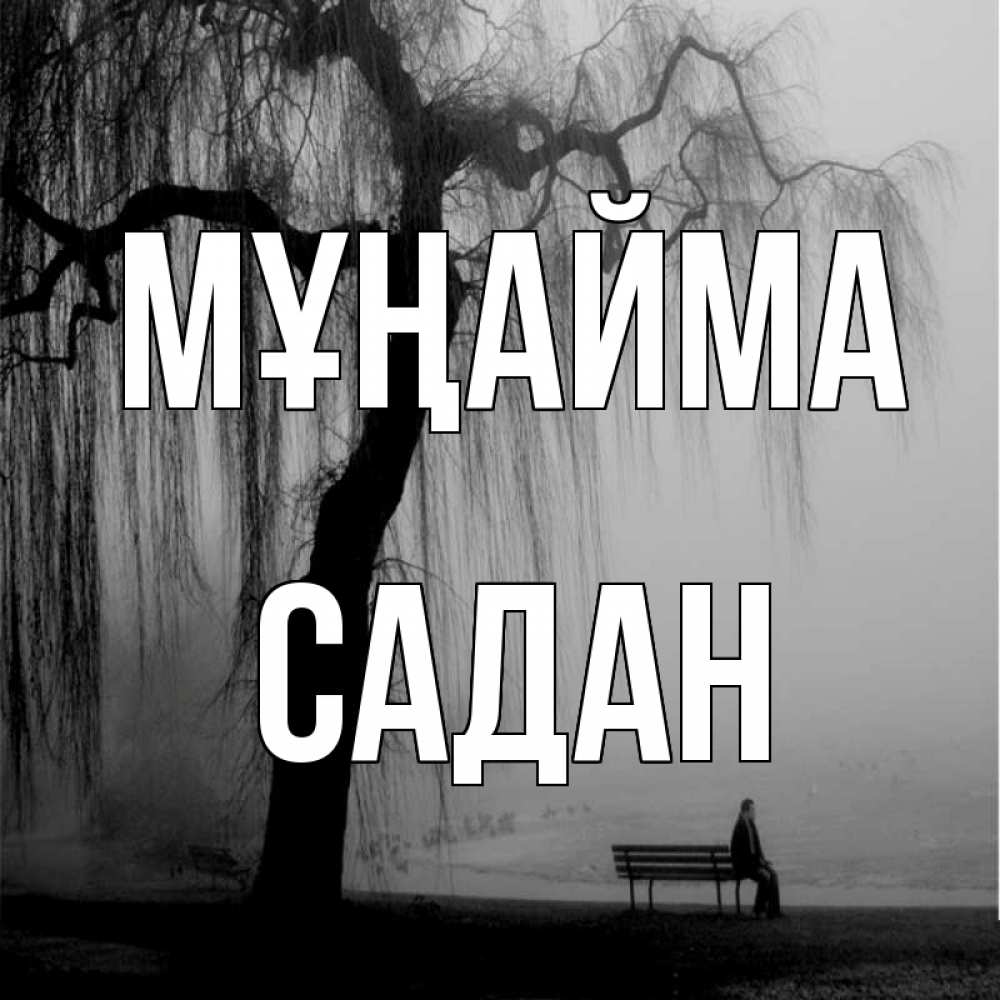 Күн сайын ашық хат с именем, САДАН Мұңайма висящие ветки дерева и лавочка под деревом Онлайн тегін жүктеп алу тілектері бар керемет карта 