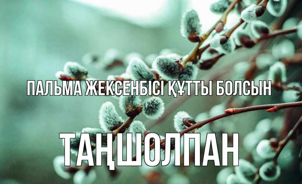 Күн сайын ашық хат с именем, ТАҢШОЛПАН Пальма жексенбісі құтты болсын верба Онлайн тегін жүктеп алу тілектері бар керемет карта 