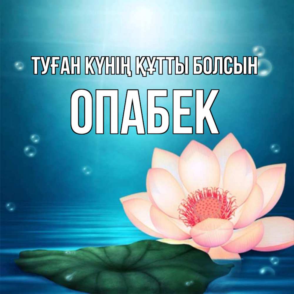 Күн сайын ашық хат с именем, ОПАБЕК Туған күнің құтты болсын кувшинка Онлайн тегін жүктеп алу тілектері бар керемет карта 