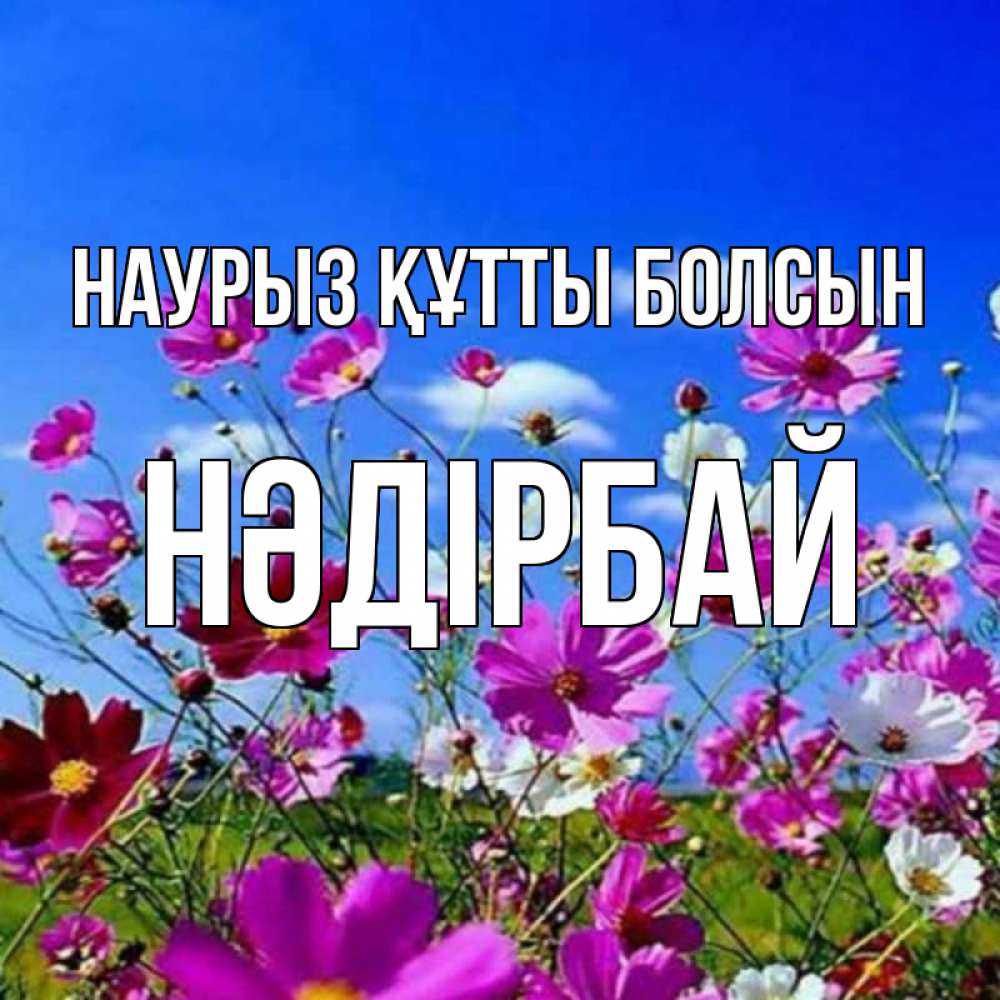 Күн сайын ашық хат с именем, НӘДІРБАЙ Наурыз құтты болсын цветы Онлайн тегін жүктеп алу тілектері бар керемет карта 