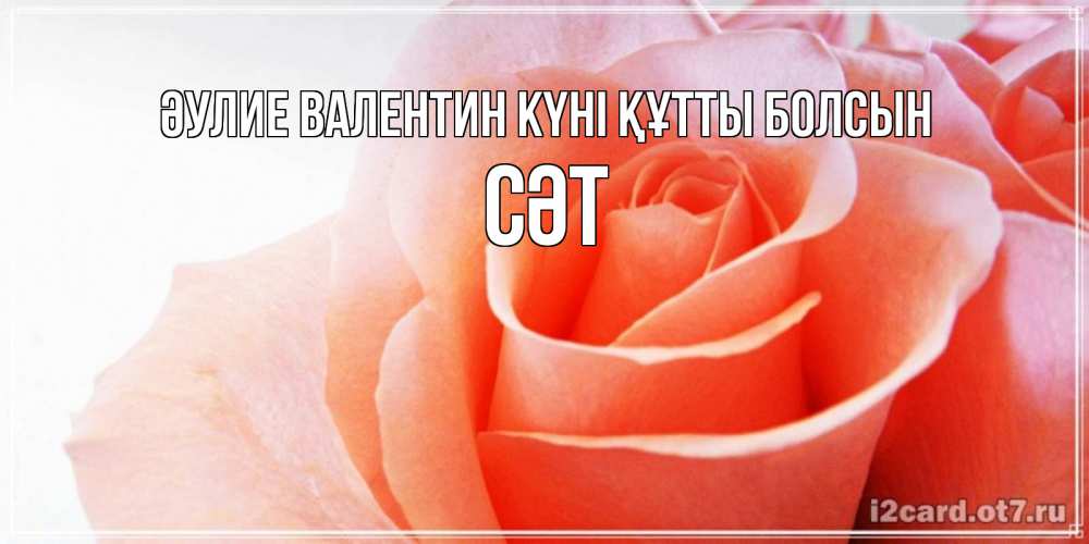 Күн сайын ашық хат с именем, СӘТ Әулие Валентин күні құтты болсын открытка на день Святого Валентина с розовой розой Онлайн тегін жүктеп алу тілектері бар керемет карта 