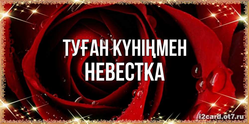 Күн сайын ашық хат с именем, Невестка Туған күніңмен цветок в росе на день рождения Онлайн тегін жүктеп алу тілектері бар керемет карта 