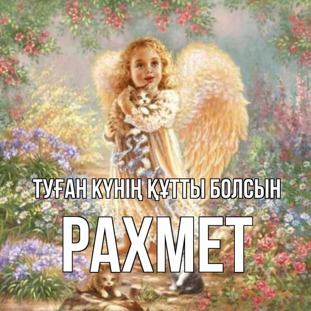 Күн сайын ашық хат с именем, РАХМЕТ Туған күнің құтты болсын держит котенка Онлайн тегін жүктеп алу тілектері бар керемет карта 