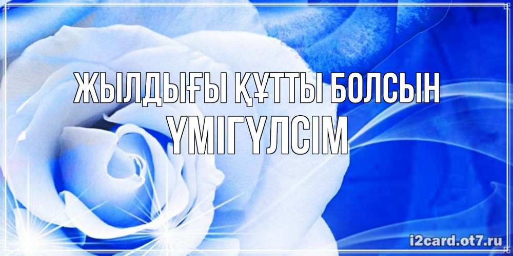 Күн сайын ашық хат с именем, ҮМІГҮЛСІМ Жылдығы құтты болсын белая роза на голубом фоне Онлайн тегін жүктеп алу тілектері бар керемет карта 