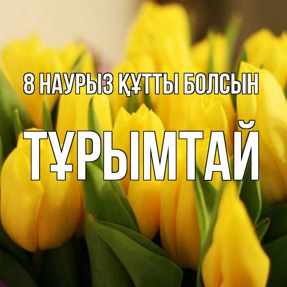Күн сайын ашық хат с именем, ТҰРЫМТАЙ 8 наурыз құтты болсын цветы Онлайн тегін жүктеп алу тілектері бар керемет карта 