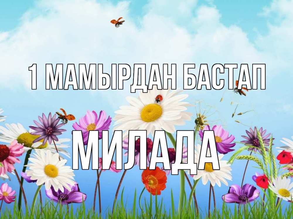 Күн сайын ашық хат с именем, Милада 1 мамырдан бастап С 1 мая Онлайн тегін жүктеп алу тілектері бар керемет карта 