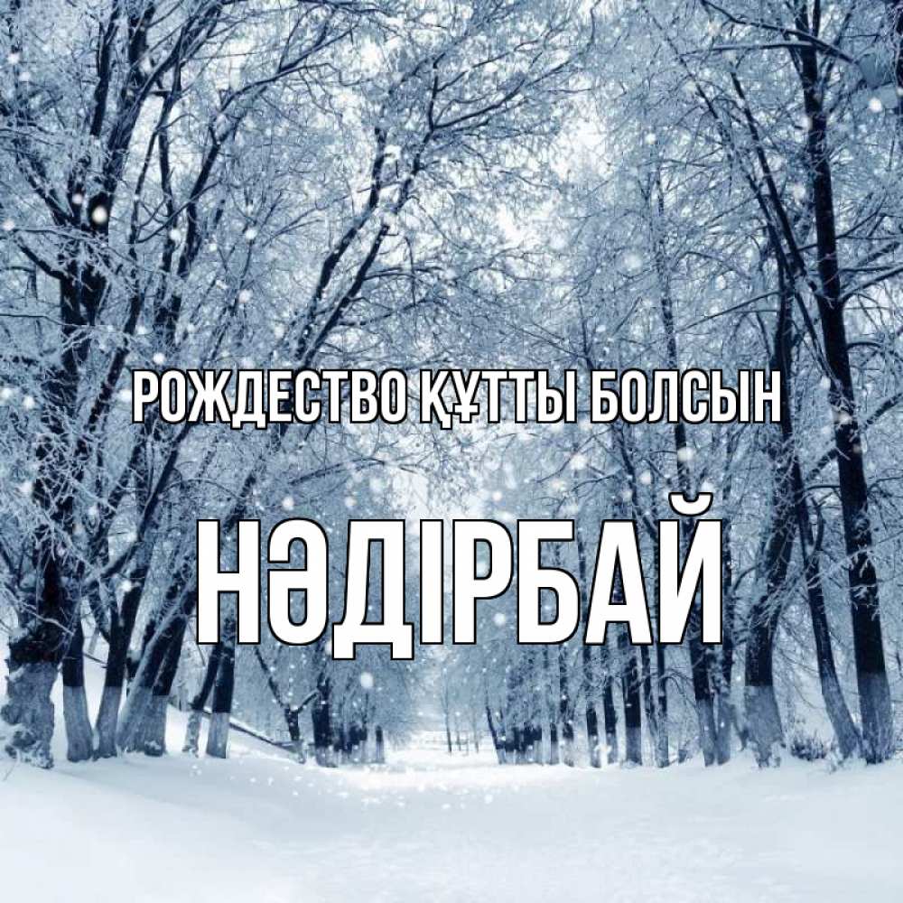Күн сайын ашық хат с именем, НӘДІРБАЙ Рождество құтты болсын снег, лес, парк Онлайн тегін жүктеп алу тілектері бар керемет карта 