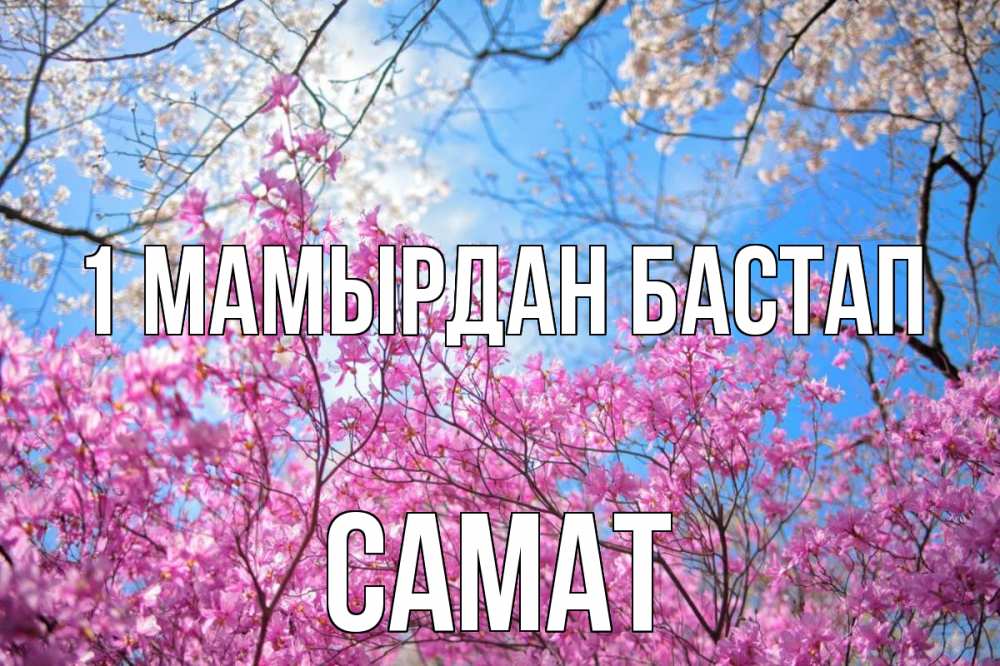 Күн сайын ашық хат с именем, САМАТ 1 мамырдан бастап С 1 мая Онлайн тегін жүктеп алу тілектері бар керемет карта 