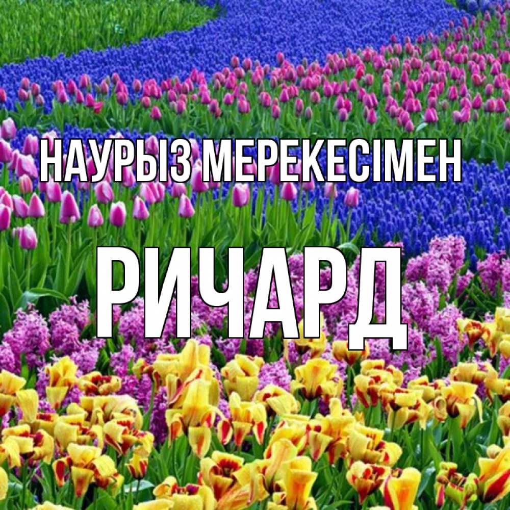 Күн сайын ашық хат с именем, Ричард Наурыз мерекесімен цветы Онлайн тегін жүктеп алу тілектері бар керемет карта 
