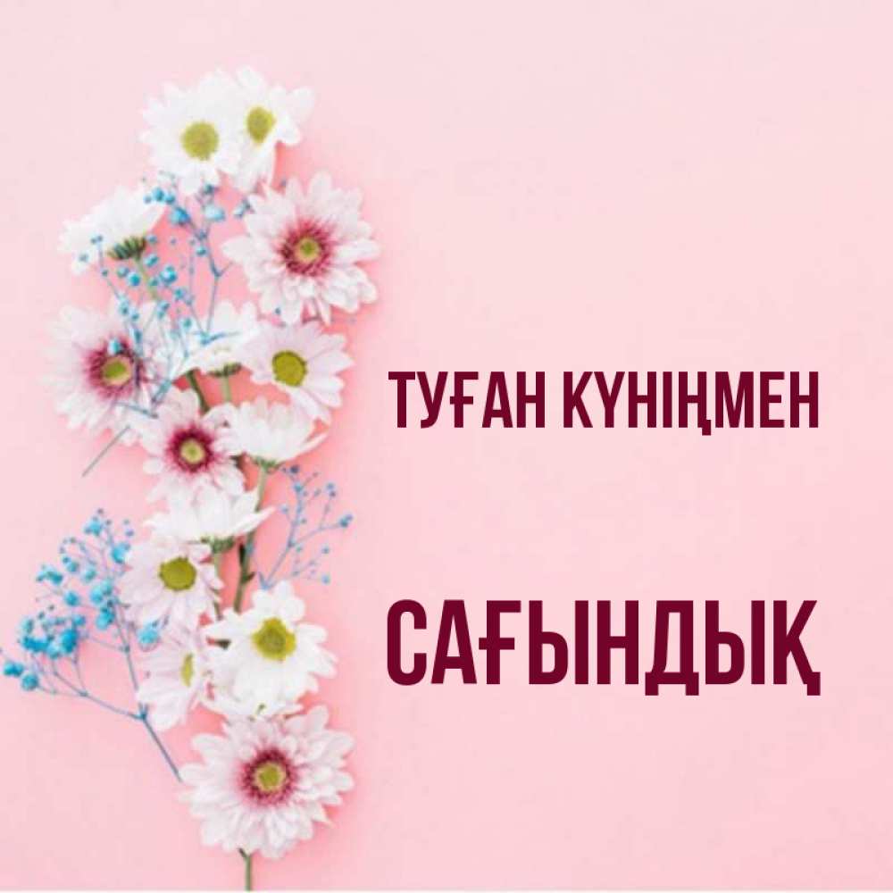 Күн сайын ашық хат с именем, САҒЫНДЫҚ Туған күніңмен Родная моя с днем рождения тебя картинка с цветами белыми и голубыми Онлайн тегін жүктеп алу тілектері бар керемет карта 