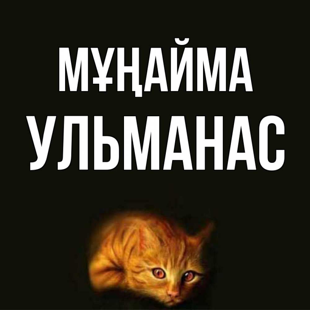 Күн сайын ашық хат с именем, Ульманас Мұңайма лежащий кот в темноте Онлайн тегін жүктеп алу тілектері бар керемет карта 