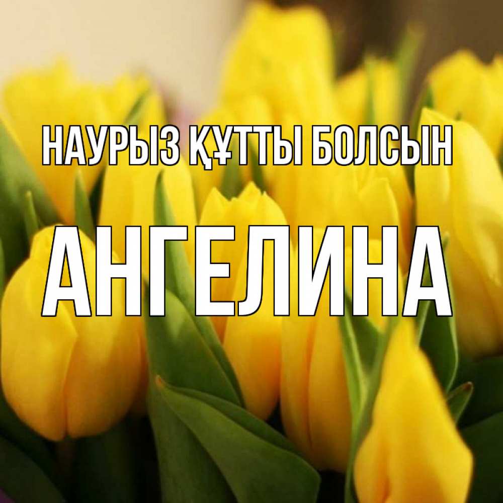 Күн сайын ашық хат с именем, Ангелина Наурыз құтты болсын цветы Онлайн тегін жүктеп алу тілектері бар керемет карта 