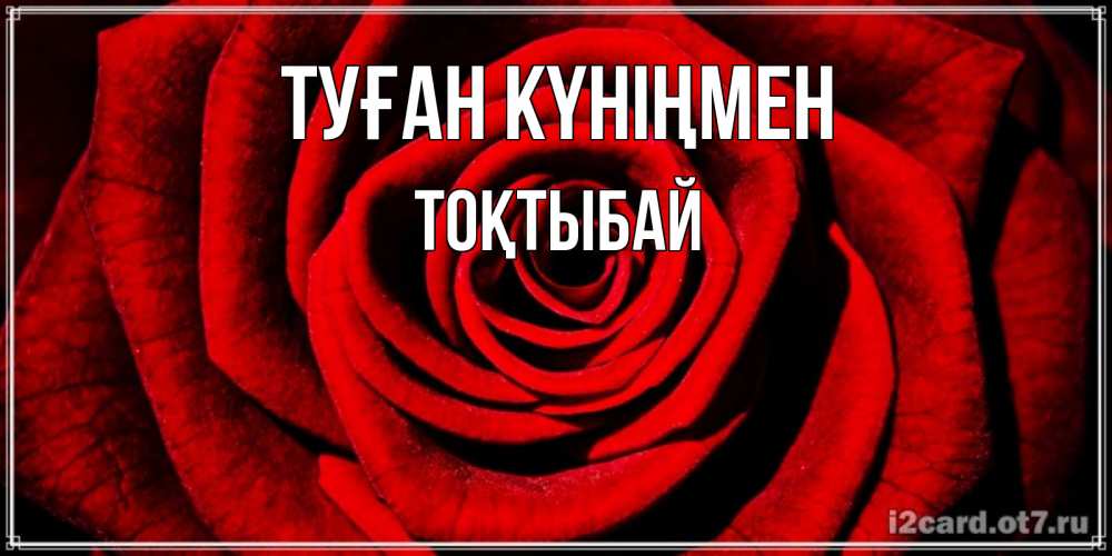 Күн сайын ашық хат с именем, ТОҚТЫБАЙ Туған күніңмен алая роза Онлайн тегін жүктеп алу тілектері бар керемет карта 