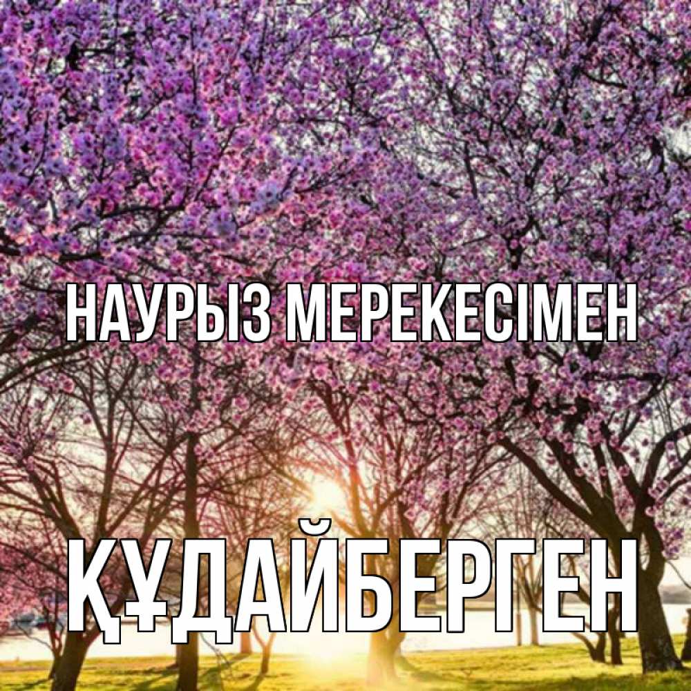 Күн сайын ашық хат с именем, ҚҰДАЙБЕРГЕН Наурыз мерекесімен праздник весны наурыз Онлайн тегін жүктеп алу тілектері бар керемет карта 