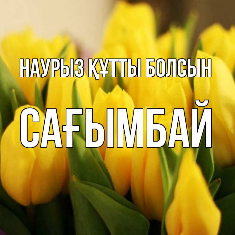 Күн сайын ашық хат с именем, Сағымбай Наурыз құтты болсын цветы Онлайн тегін жүктеп алу тілектері бар керемет карта 