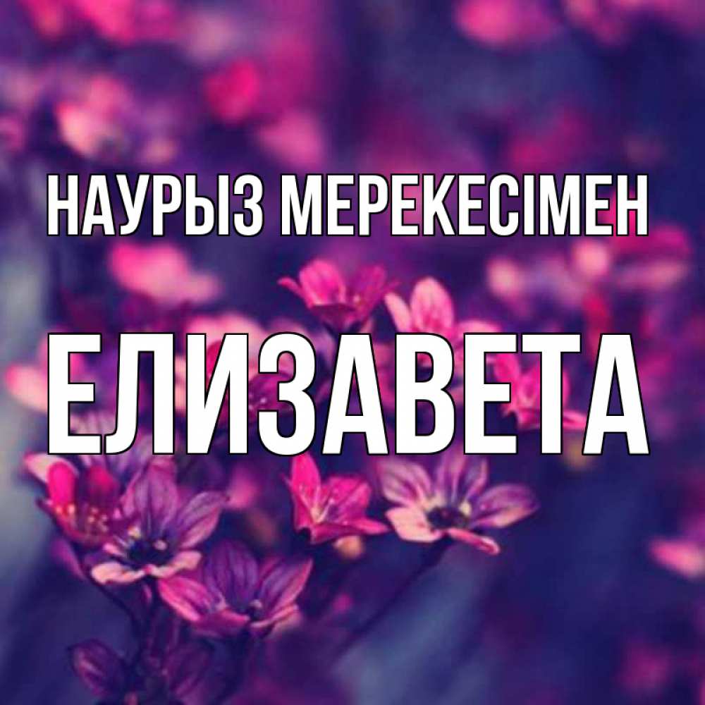 Күн сайын ашық хат с именем, Елизавета Наурыз мерекесімен небольшие цветы 1 Онлайн тегін жүктеп алу тілектері бар керемет карта 