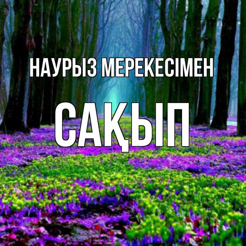 Күн сайын ашық хат с именем, САҚЫП Наурыз мерекесімен фиолетовые цветы в лесу 1 Онлайн тегін жүктеп алу тілектері бар керемет карта 