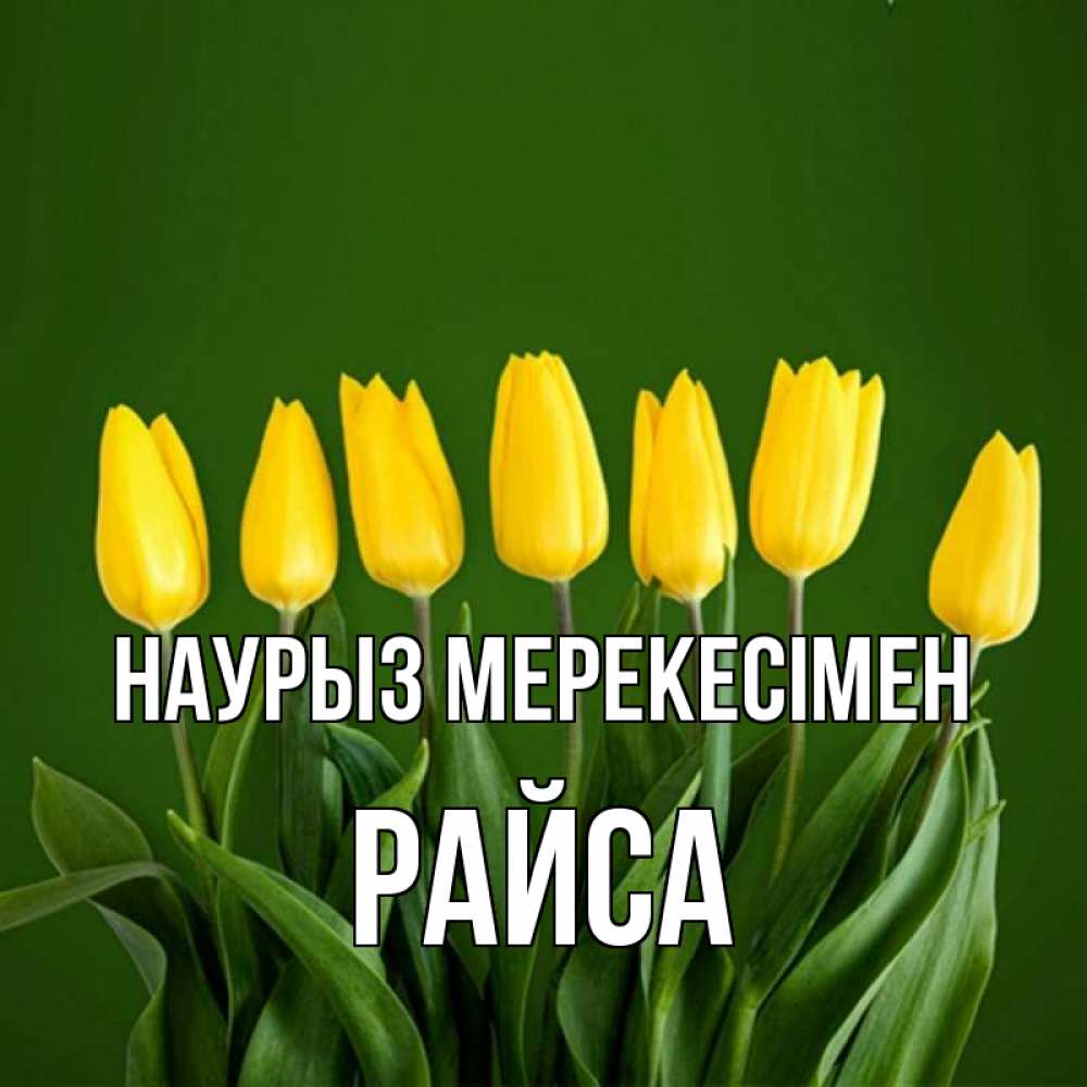 Күн сайын ашық хат с именем, РАЙСА Наурыз мерекесімен желтого цвета 3 Онлайн тегін жүктеп алу тілектері бар керемет карта 