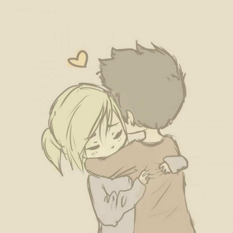 Открытка девочка и парень обнимаются  с сердечком рисунок  сені құшақтағым келеді 