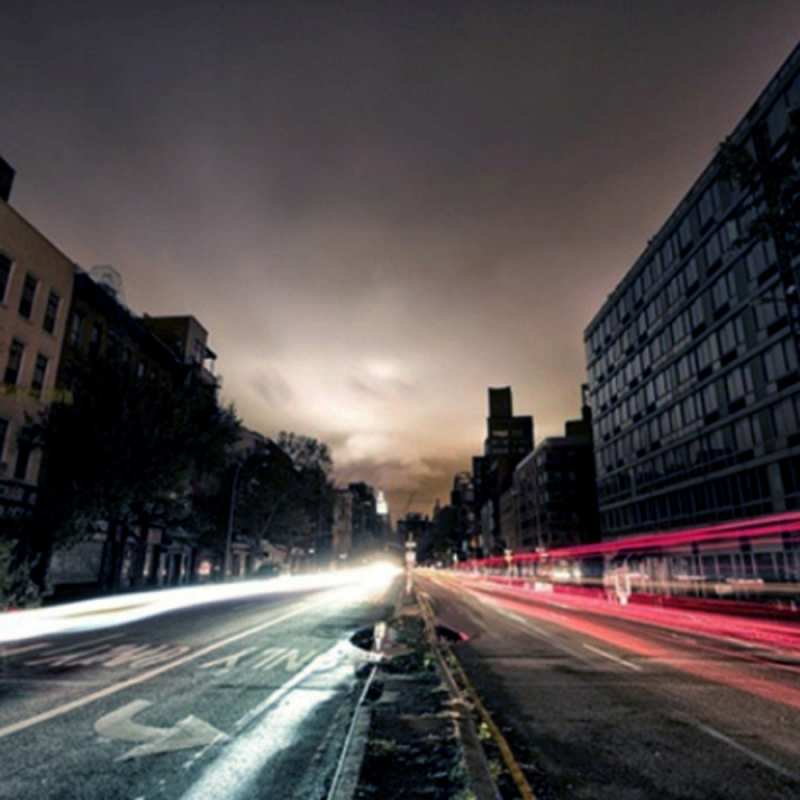 Открытка следы фар в ночном режиме  съемка ночью  Мұңайма 