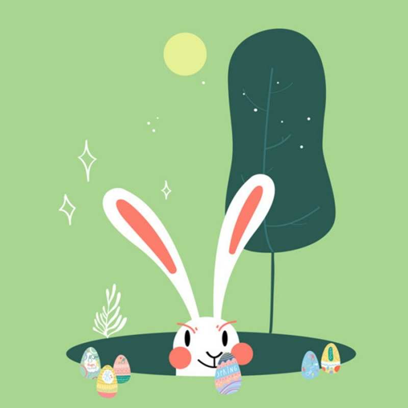 Открытка удачи на пасух  заяц  Саған сәттілік тілеймін 