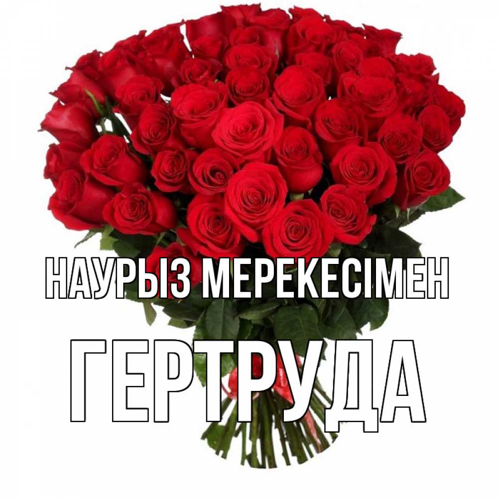 Күн сайын ашық хат с именем, Гертруда Наурыз мерекесімен цветы на праздник весны наурыз 1 Онлайн тегін жүктеп алу тілектері бар керемет карта 
