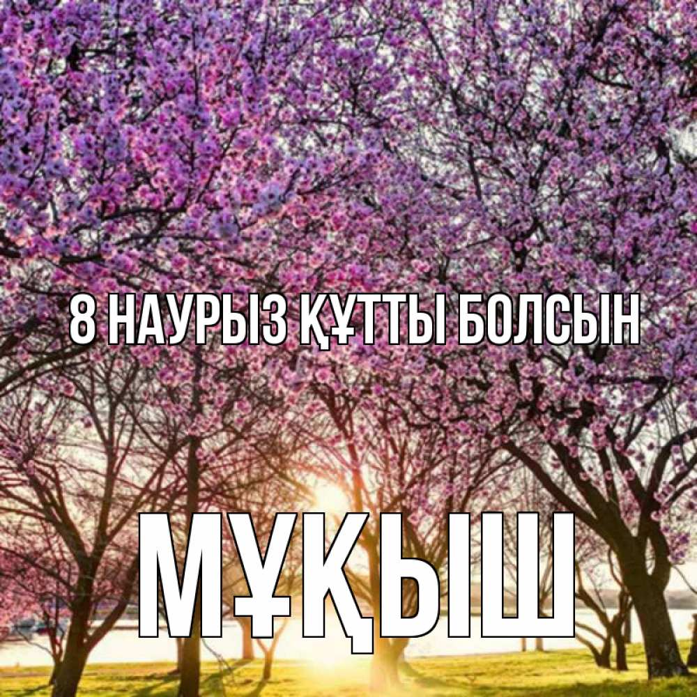 Күн сайын ашық хат с именем, Мұқыш 8 наурыз құтты болсын международный женский день Онлайн тегін жүктеп алу тілектері бар керемет карта 