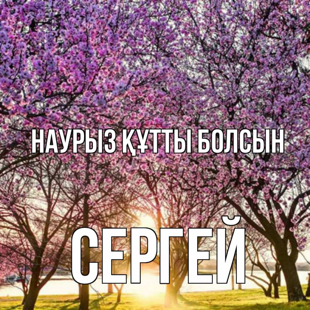 Күн сайын ашық хат с именем, Сергей Наурыз құтты болсын наурыз Онлайн тегін жүктеп алу тілектері бар керемет карта 