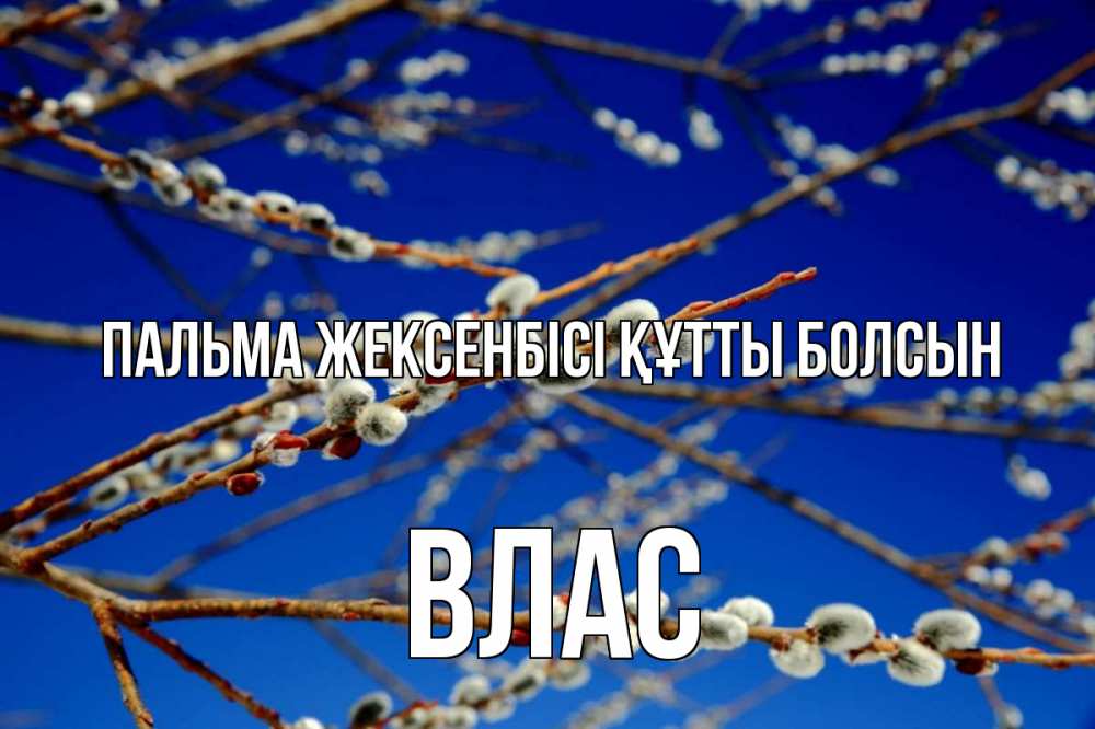 Күн сайын ашық хат с именем, Влас Пальма жексенбісі құтты болсын верба Онлайн тегін жүктеп алу тілектері бар керемет карта 