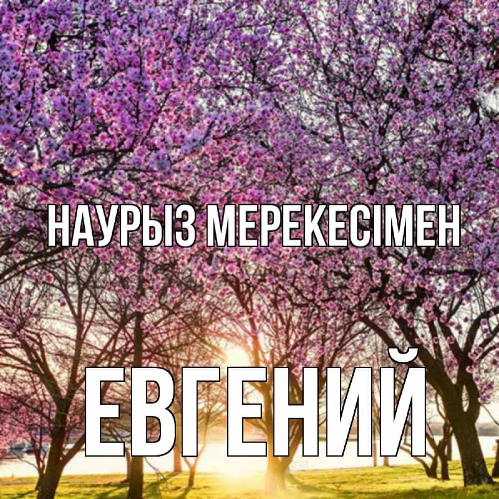 Күн сайын ашық хат с именем, Евгений Наурыз мерекесімен праздник весны наурыз Онлайн тегін жүктеп алу тілектері бар керемет карта 
