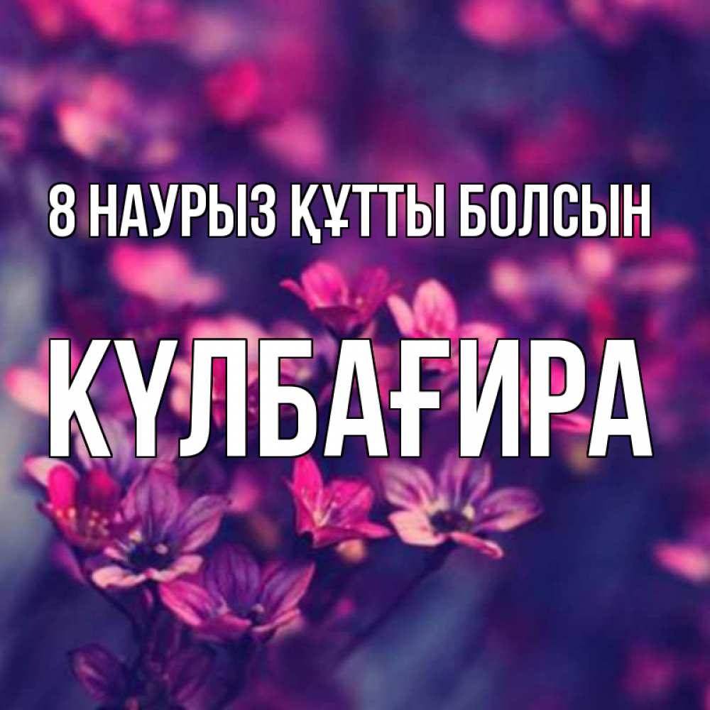 Күн сайын ашық хат с именем, КҮЛБАҒИРА 8 наурыз құтты болсын небольшие цветы 1 Онлайн тегін жүктеп алу тілектері бар керемет карта 