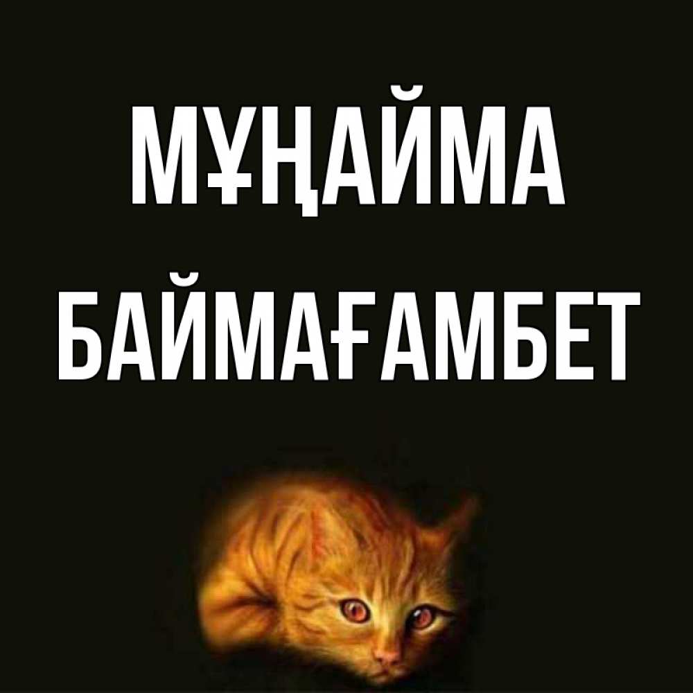 Күн сайын ашық хат с именем, Баймағамбет Мұңайма лежащий кот в темноте Онлайн тегін жүктеп алу тілектері бар керемет карта 
