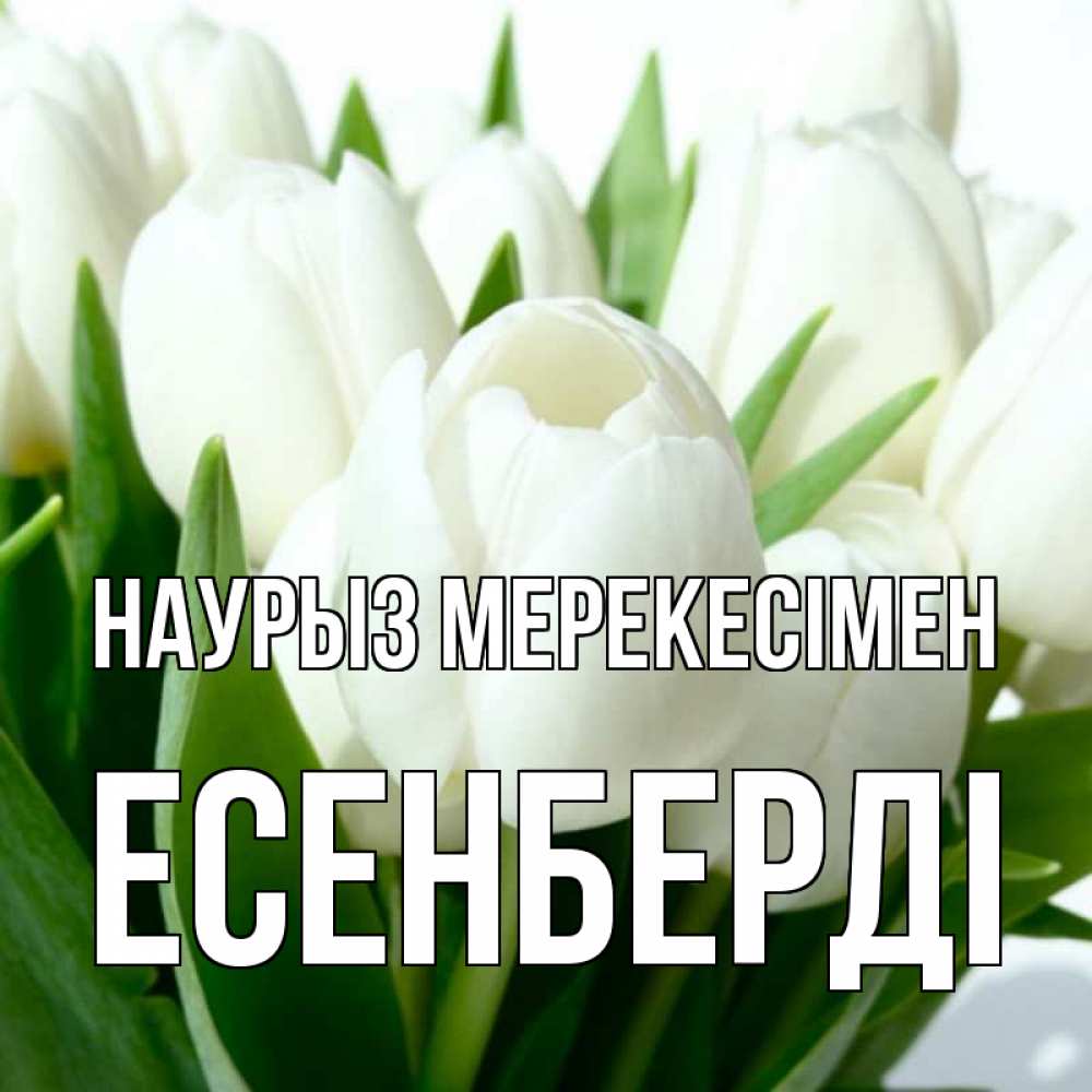 Күн сайын ашық хат с именем, Есенберді Наурыз мерекесімен цветы Онлайн тегін жүктеп алу тілектері бар керемет карта 
