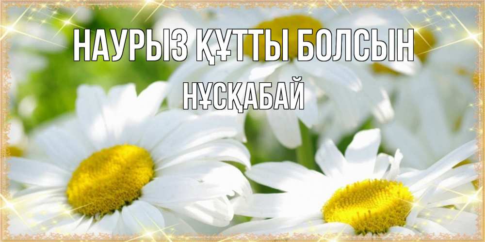 Күн сайын ашық хат с именем, НҰСҚАБАЙ Наурыз құтты болсын красивые открытки с белыми цветами на наурыз  праздник весны Онлайн тегін жүктеп алу тілектері бар керемет карта 