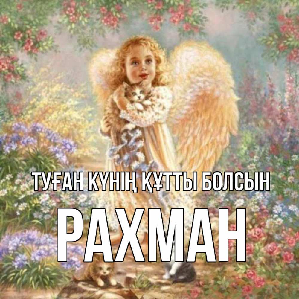 Күн сайын ашық хат с именем, РАХМАН Туған күнің құтты болсын держит котенка Онлайн тегін жүктеп алу тілектері бар керемет карта 
