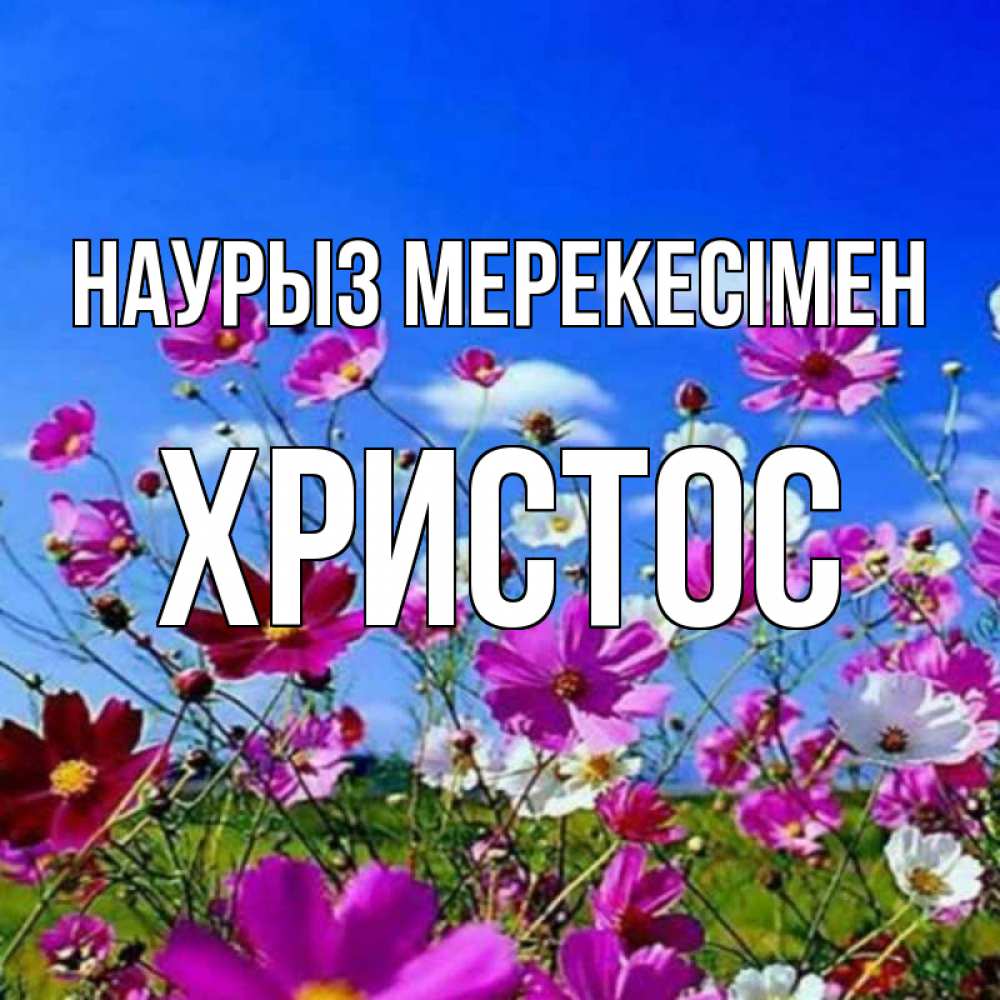 Күн сайын ашық хат с именем, Христос Наурыз мерекесімен цветы Онлайн тегін жүктеп алу тілектері бар керемет карта 