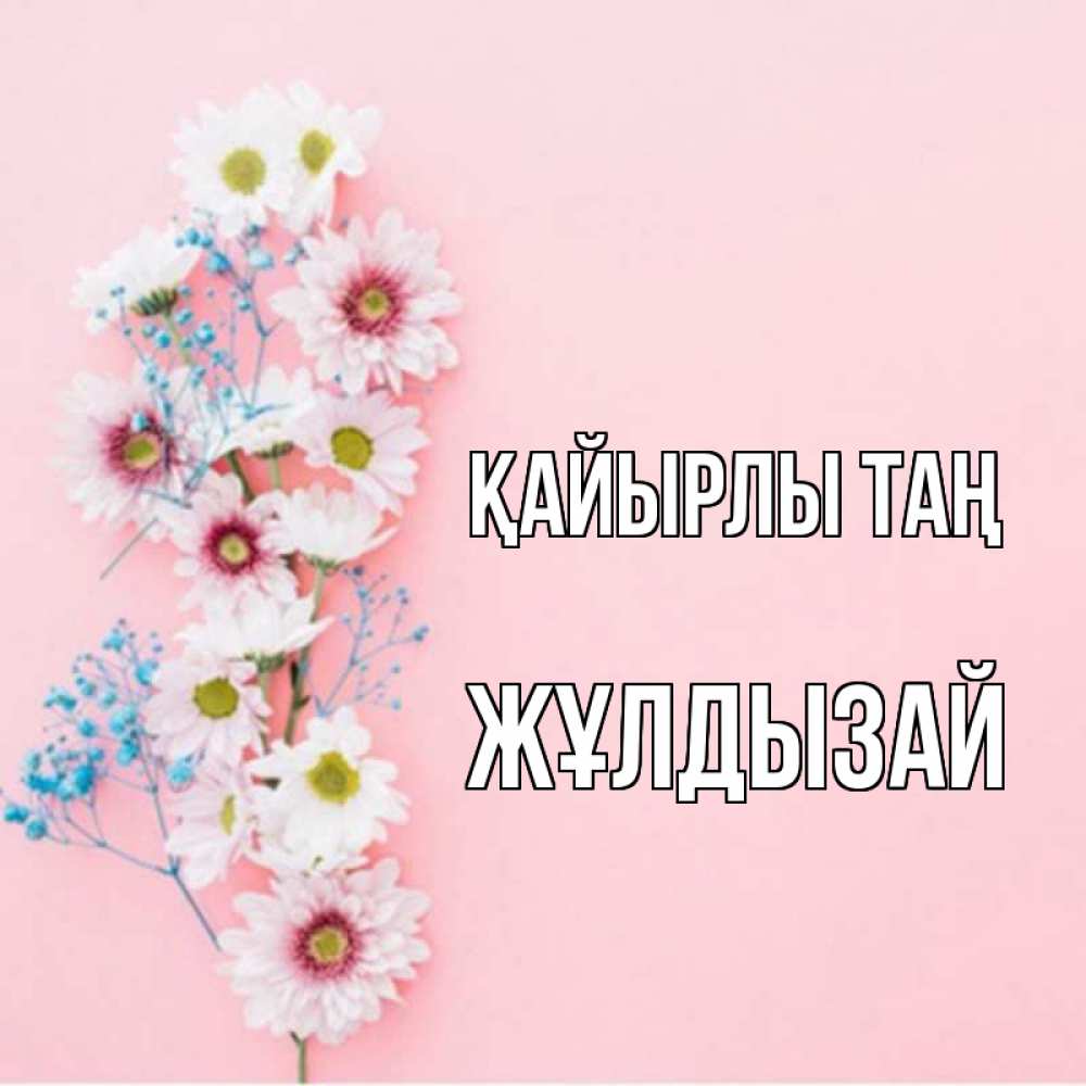 Күн сайын ашық хат с именем, ЖҰЛДЫЗАЙ Қайырлы таң цветы с подписью Онлайн тегін жүктеп алу тілектері бар керемет карта 