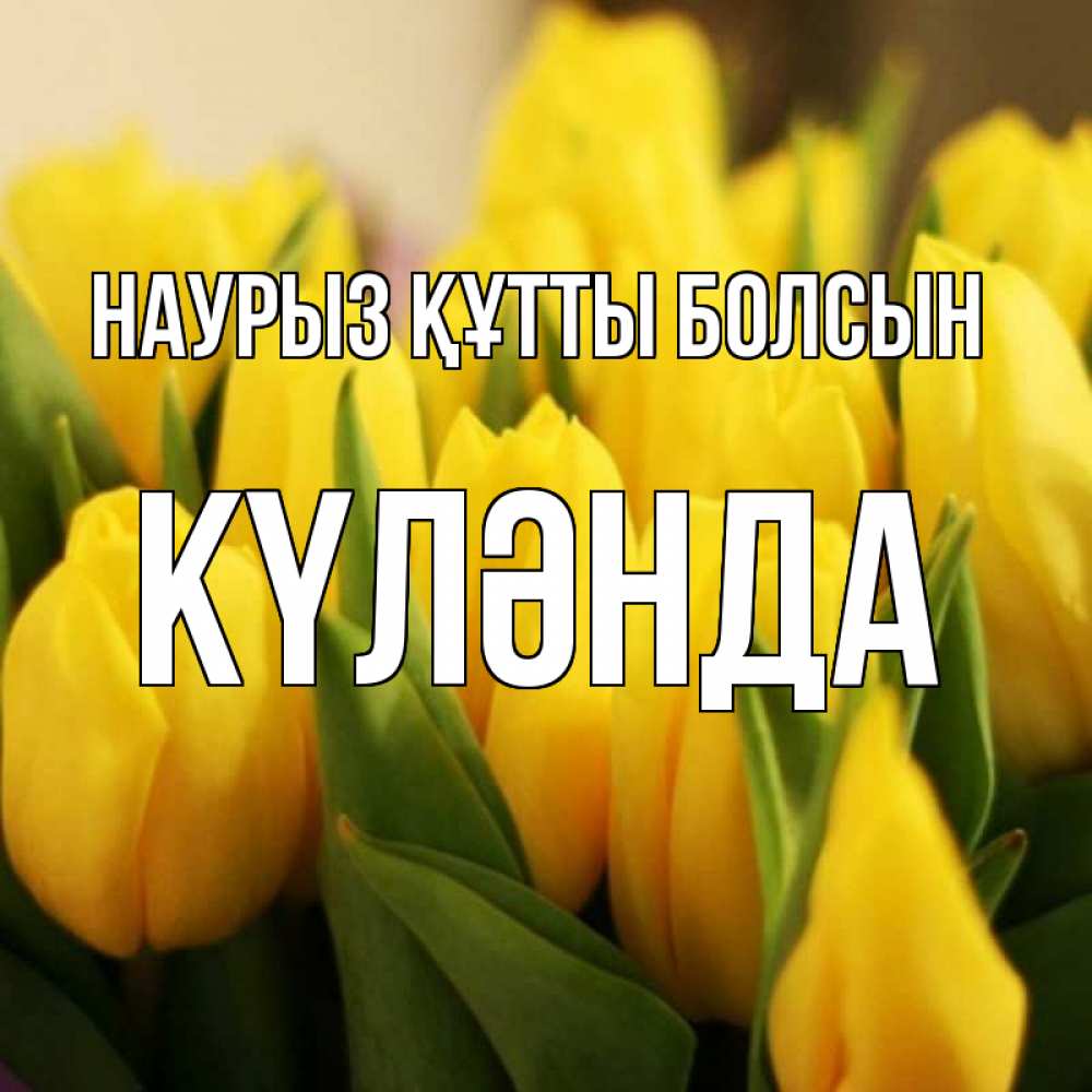 Күн сайын ашық хат с именем, КҮЛӘНДА Наурыз құтты болсын цветы Онлайн тегін жүктеп алу тілектері бар керемет карта 