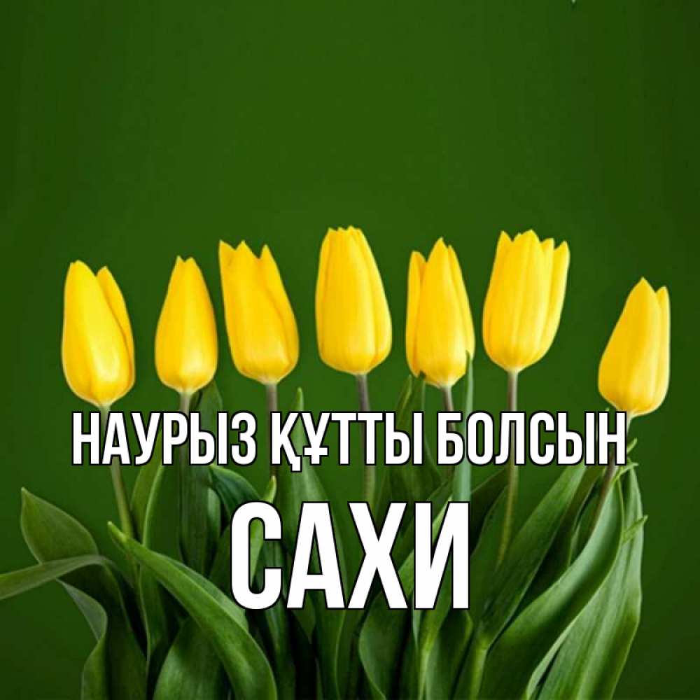Күн сайын ашық хат с именем, САХИ Наурыз құтты болсын желтого цвета 3 Онлайн тегін жүктеп алу тілектері бар керемет карта 