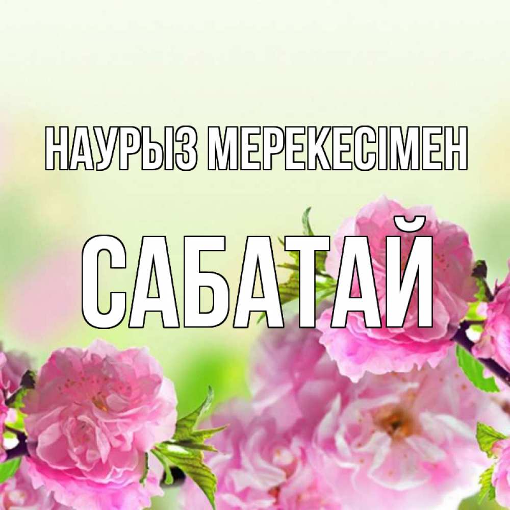 Күн сайын ашық хат с именем, САБАТАЙ Наурыз мерекесімен цветы Онлайн тегін жүктеп алу тілектері бар керемет карта 