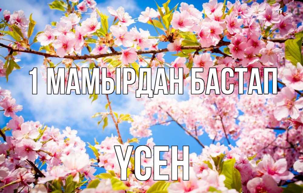 Күн сайын ашық хат с именем, ҮСЕН 1 мамырдан бастап С 1 мая Онлайн тегін жүктеп алу тілектері бар керемет карта 