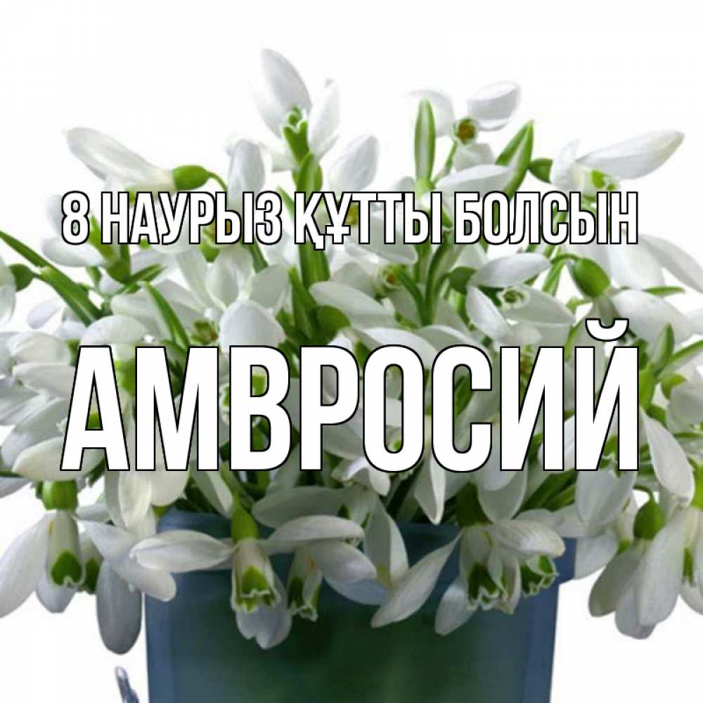 Күн сайын ашық хат с именем, Амвросий 8 наурыз құтты болсын цветы к международному женскому дню Онлайн тегін жүктеп алу тілектері бар керемет карта 
