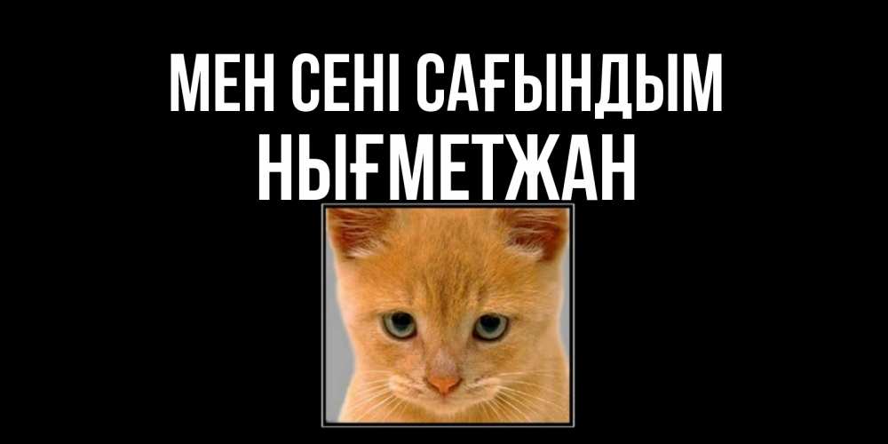 Күн сайын ашық хат с именем, НЫҒМЕТЖАН Мен сені сағындым открытки рыжий котенок скучает по тебе Онлайн тегін жүктеп алу тілектері бар керемет карта 